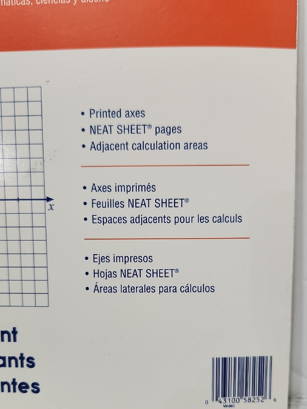 Mead Coordination Graph Paper Pad 80 Sheets Four Quadrant 58252 - Picture 2 of 8